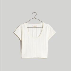 NWT Madewell Pointelle Scoopnexk Crop Tee size XS
